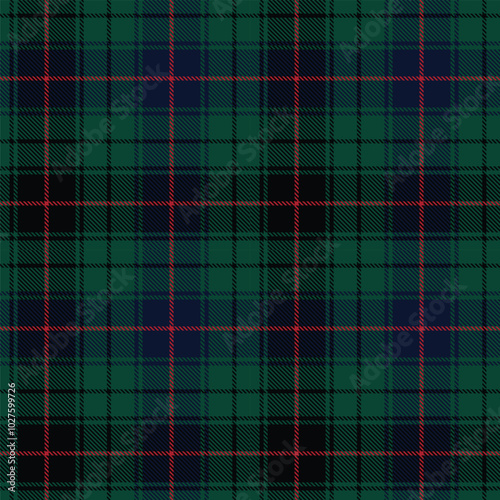 Clan Davidson Scottish tartan plaid. Fabric swatch close-up.