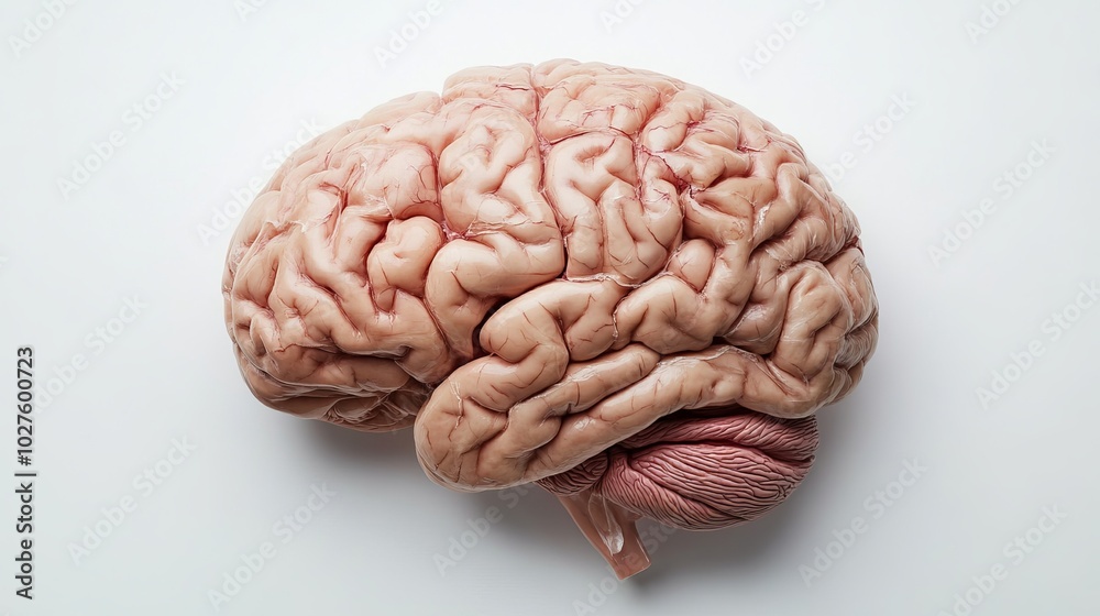image of the brain. on a white background. cut off