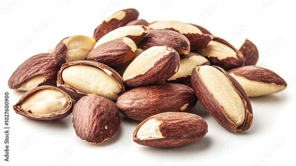 image of the brazil nuts. on a white background. cut off 