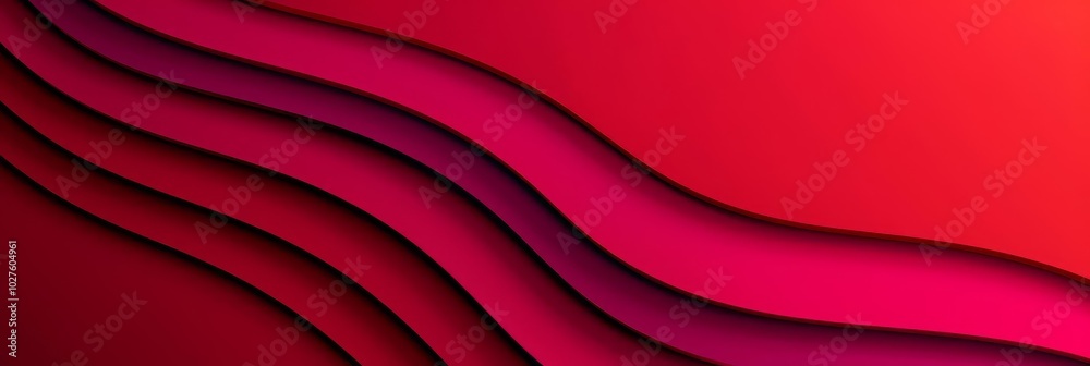 Fototapeta premium Abstract red and pink wavy layered background