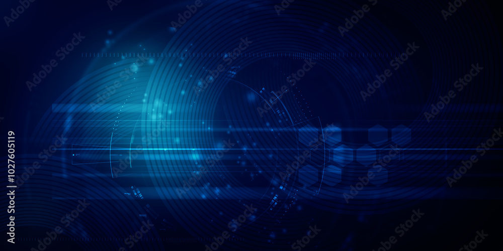 Obraz premium 2d illustration Abstract futuristic electronic circuit technology background