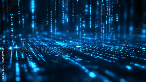 The image should feature a dark digital background with interconnected glowing lines and nodes symbolizing a network photo