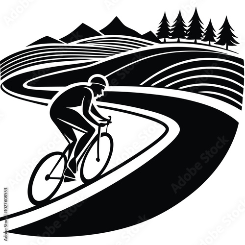 silhouette of a person riding a bike