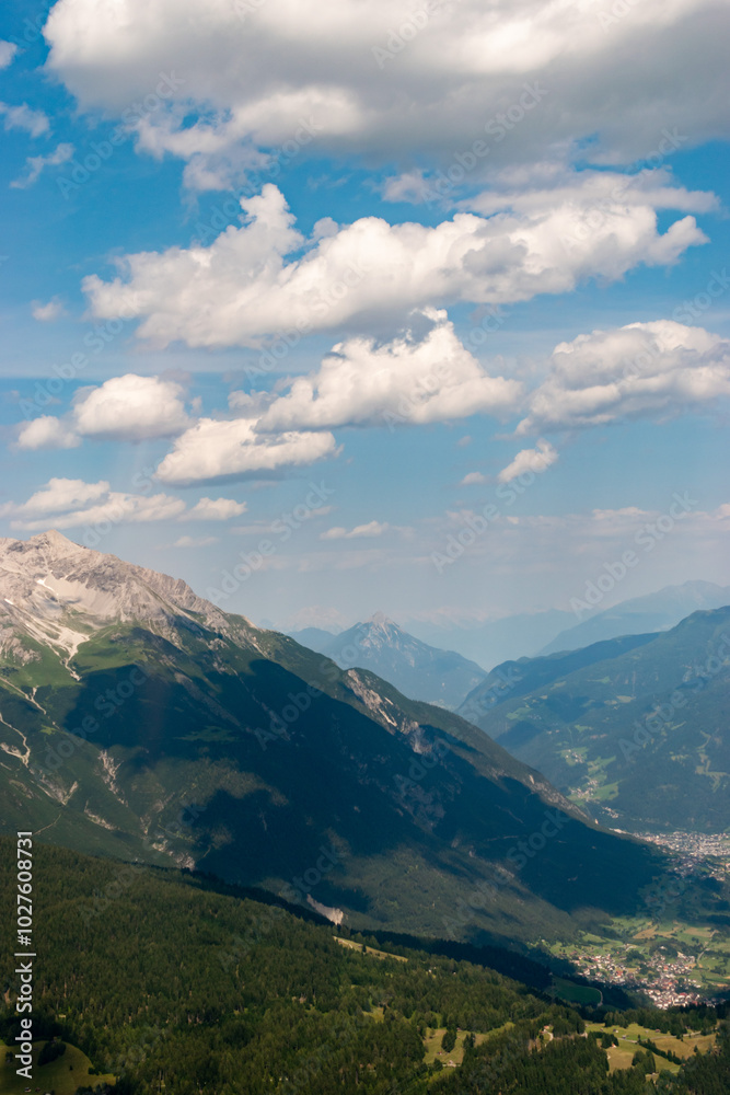 Fantastic alpine scenery at the Arlberg pass in Austria seen from a small plane Fantastic alpine scenery at the Arlberg pass in Austria seen from a small plane