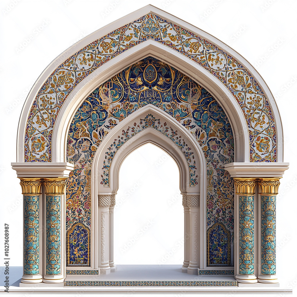 Obraz premium Ornate archway with intricate mosaic tile design.