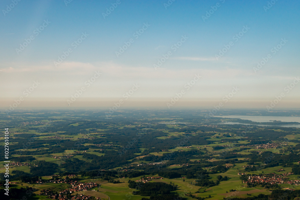 Chiemsee in Bavaria in Germany seen from a small plane Chiemsee in Bavaria in Germany seen from a small plane