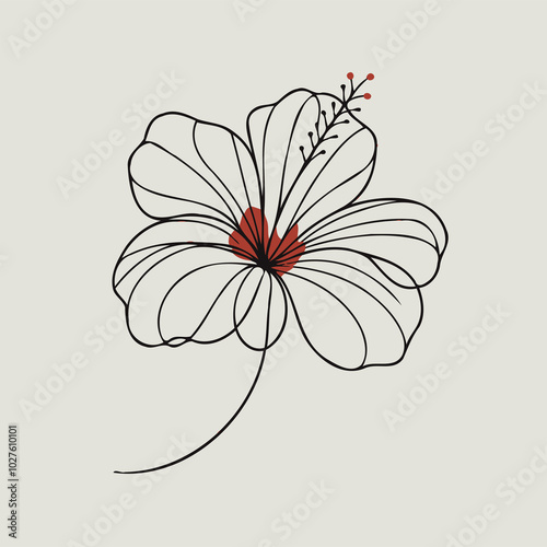 set of contour spring flowers hibiscus
line art floral, leaves
black and white illustration Chinese rose
set of decorative elements of plants stylized