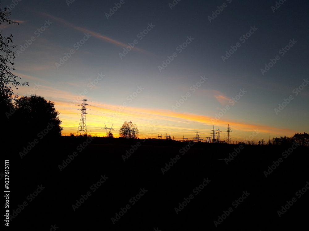 Naklejka premium site at sunset