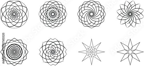 Geometric Mandala Designs: Circular and Star Shapes