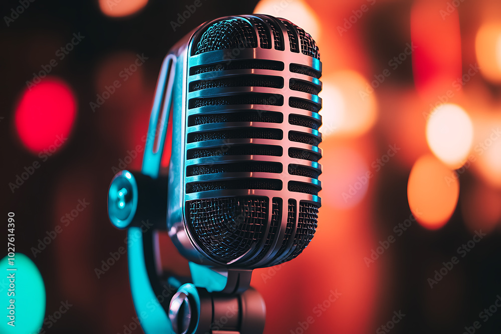 A modern stylized microphone featuring a sleek and elegant design A modern stylized microphone featuring a sleek and elegant design