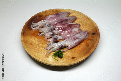 a plate of fresh squid