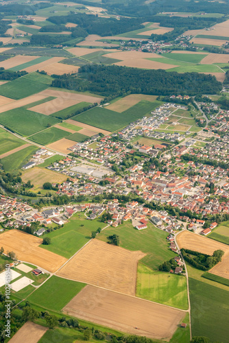 Eichendorf in Germany seen from a small plane