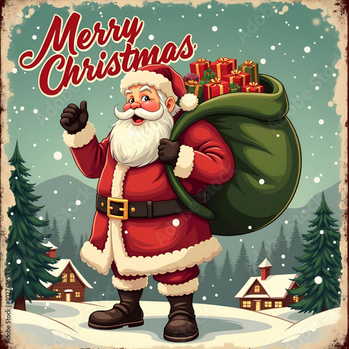 santa claus and christmas tree