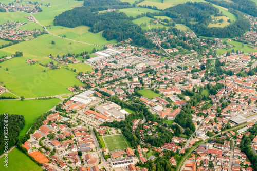 Miesbach in Germany seen from a small plane photo