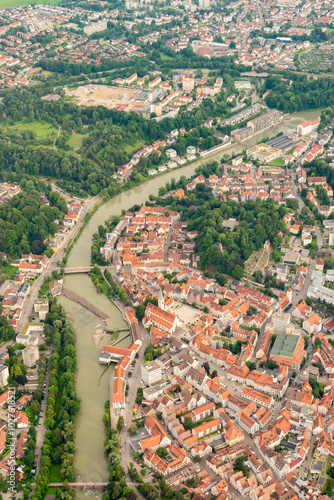 Kempten in Germany seen from a small plane