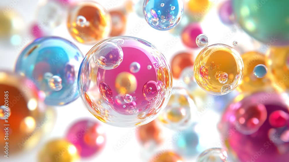 3D Rendering of Multi-Colored Bubbles with Light Effects
3D Rendering of Multi-Colored Bubbles with Light Effects
