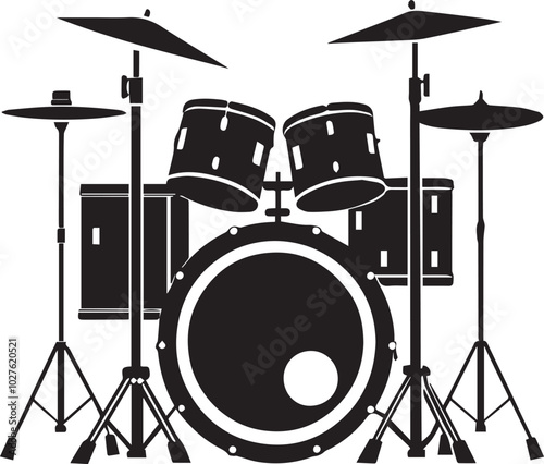Music drums set vector art design