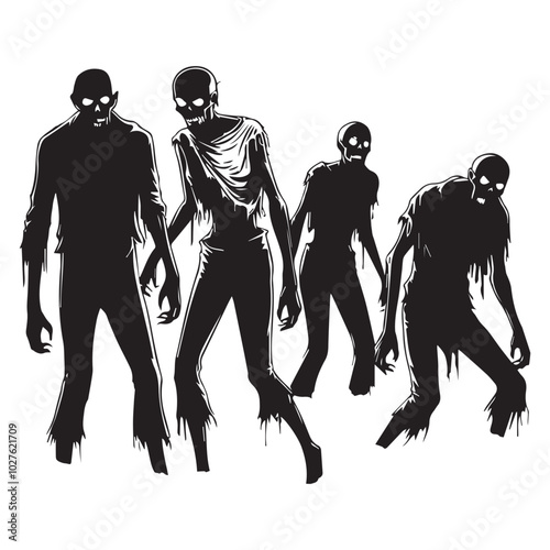Scary Zombie Man Silhouettes