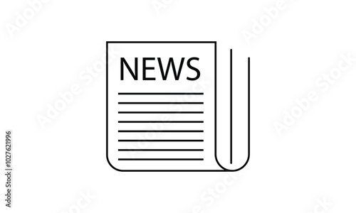News newspaper vector line icon.