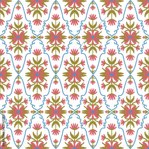Seamless Floral Pattern with Elegant Flower Designs