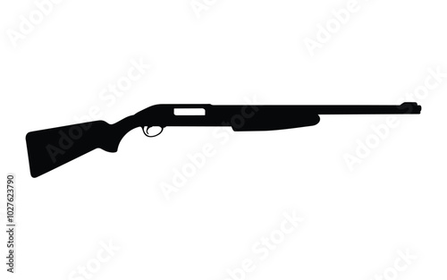 Shotgun Vector Illustration Featuring Realistic Design Elements and Classic Features for Firearms and Hunting Graphics