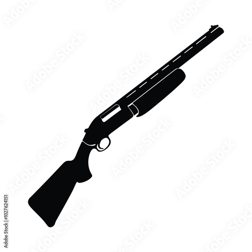 Shotgun Vector Illustration Featuring Realistic Design Elements and Classic Features for Firearms and Hunting Graphics photo