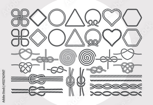 Rope Knot Silhouette Bundle, Nautical Knot SVG, Boat Knots Svg, Anchor Rope Svg