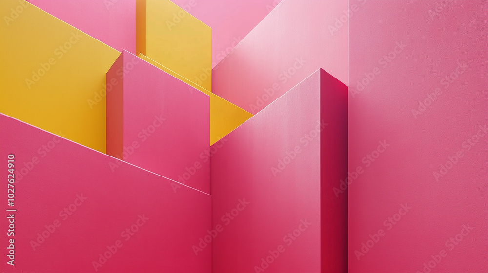 Minimal abstract background. Pink, yellow shapes and lines.
Minimal abstract background. Pink, yellow shapes and lines.