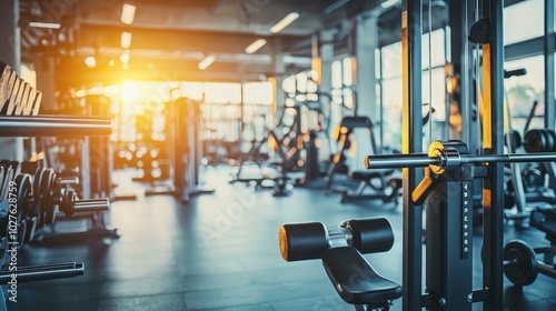 Shiny, spotless gym equipment in a brightly lit fitness center.