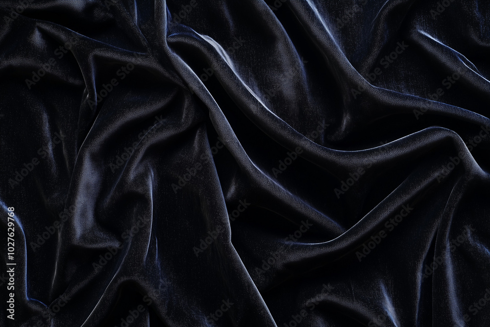 Fototapeta premium Black smooth velvet wave background