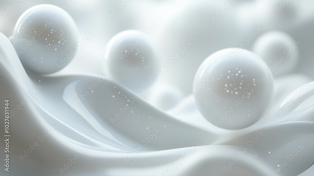 Abstract white background. White spheres
Abstract white background. White spheres