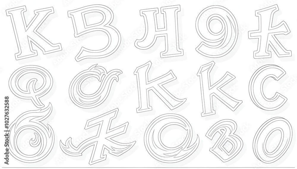 3D Fire red text effect with Shadow and outline. full set alphabet ...