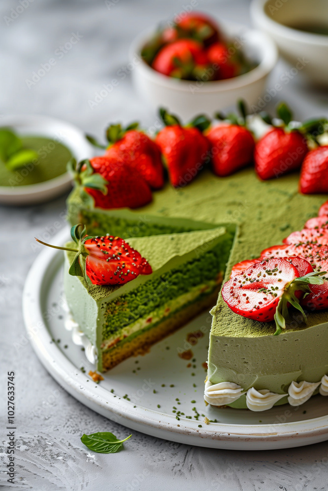 cake with strawberries cake with strawberries