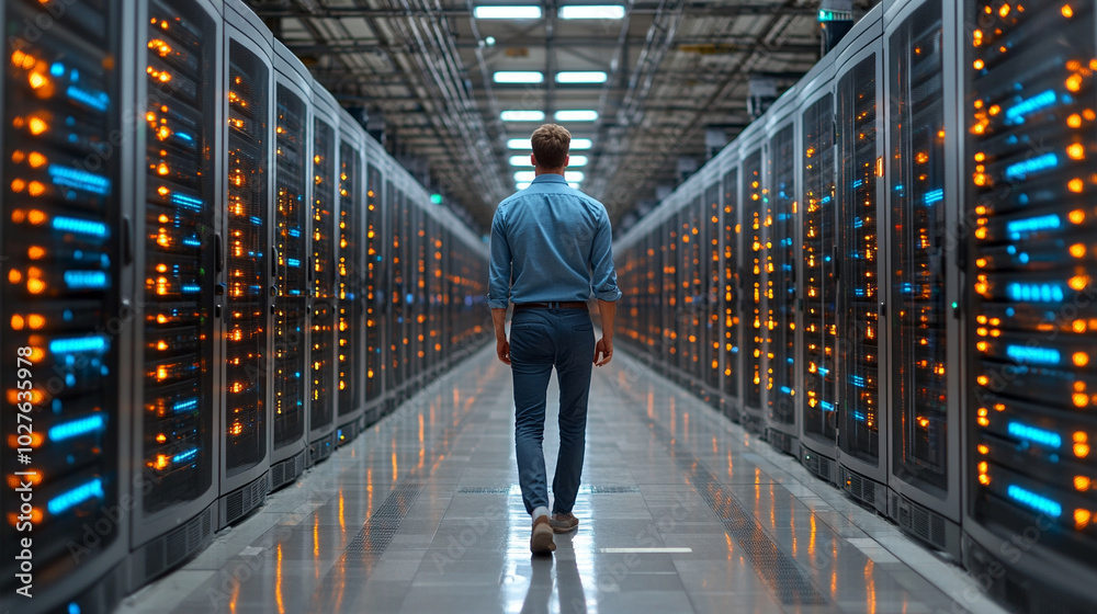 businessman stands confidently in a futuristic setting, surrounded by virtual cyber technology. This image symbolizes innovation, digital transformation, and the merging of business with technology businessman stands confidently in a futuristic setting, surrounded by virtual cyber technology. This image symbolizes innovation, digital transformation, and the merging of business with technology