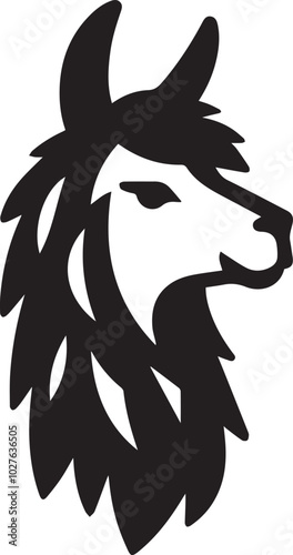 llama head silhouette vector