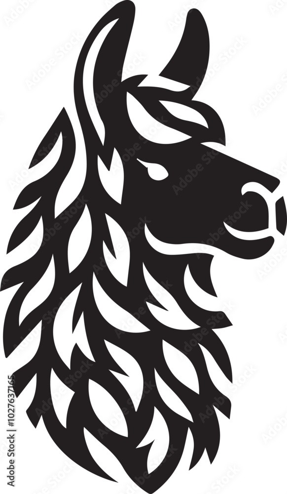 llama head silhouette vector llama head silhouette vector