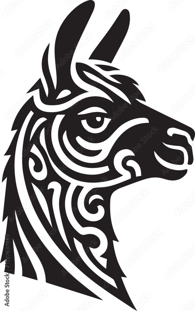 llama head silhouette vector llama head silhouette vector
