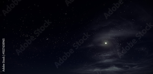 Beautiful moon with citrus cloud, moon and stars