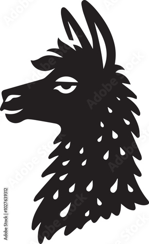 llama head silhouette vector
