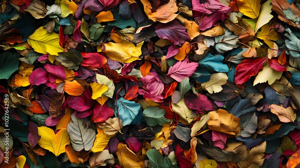 32. A pile of colorful autumn leaves with hidden surprises 32. A pile of colorful autumn leaves with hidden surprises