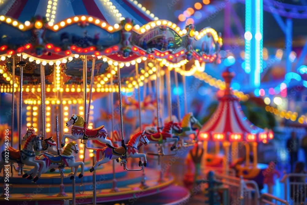 Families and friends create joyful memories at the amusement park, surrounded by colorful lights, thrilling rides, and lively atmosphere. Generative AI Families and friends create joyful memories at the amusement park, surrounded by colorful lights, thrilling rides, and lively atmosphere. Generative AI