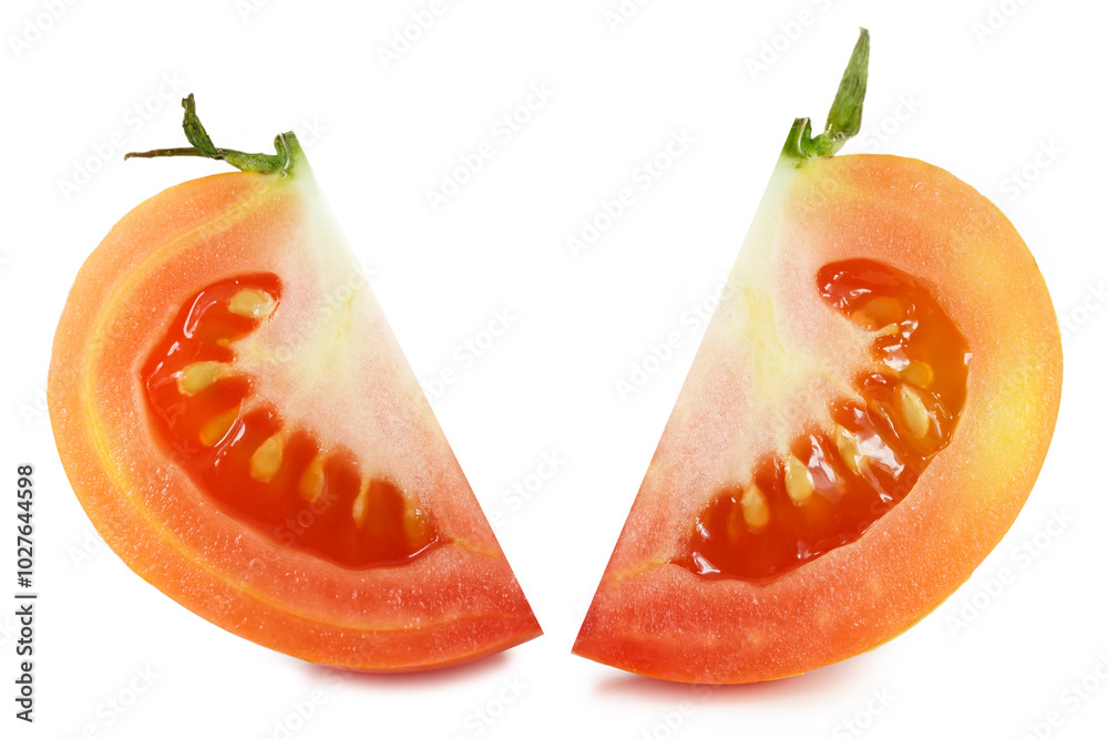 Slices of tomato isolated on white Slices of tomato isolated on white
