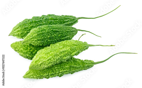 bitter gourd on the white background