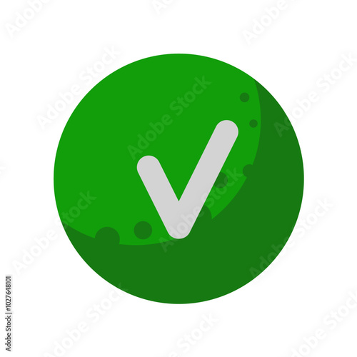 green check mark button - - vector illustration