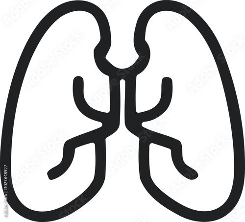 a lungs outline icon