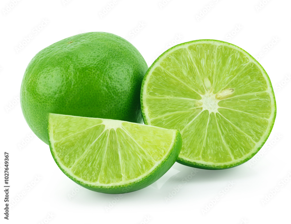 Lime slices isolated on white background Lime slices isolated on white background