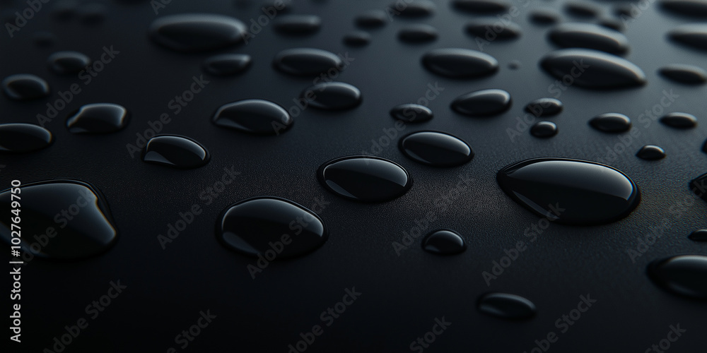 Water droplets resting on a smooth surface Water droplets resting on a smooth surface
