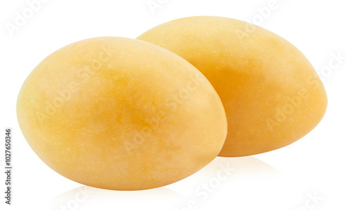 Sweet Marian plum thai fruit isolated on white background (Mayongchid Maprang Marian Plum and Plum Mango,Thailand)