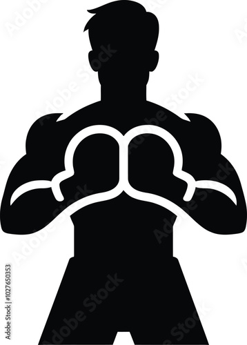 silhouette of a boxer