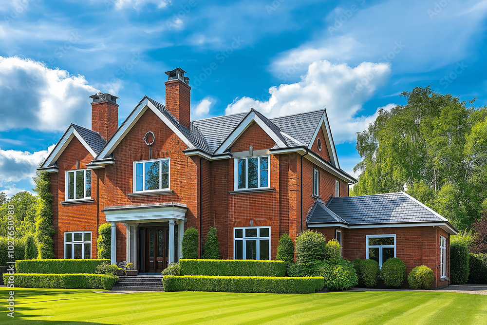 Obraz premium Front view of a Modern Luxurious House